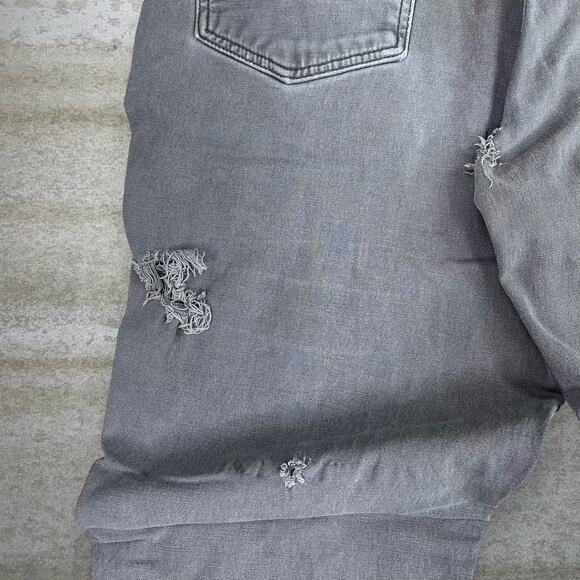 Carhartt Carpenter Pants Grey Cotton Canvas Relaxed Fit White Logo Distressed - Picture 5 of 7